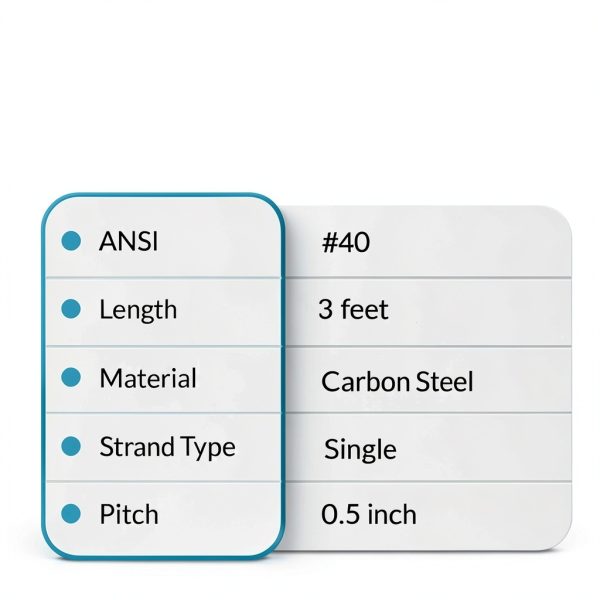 ANSI #40 Chain 3ft Carbon Steel Single Strand Roller Chain by PGN-4