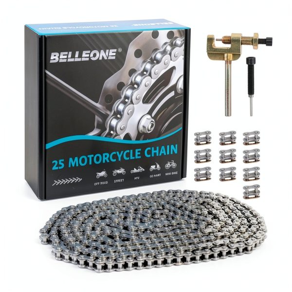 #25 Roller Chain Vautoparts 480‑Link Carbon Steel for Go‑Karts & Bikes-0