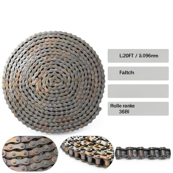 Tandefio #41 20 ft Roller Chain for Gate Openers Carbon Steel 2 Link-1