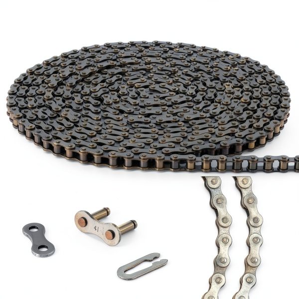 Tandefio #41 20 ft Roller Chain for Gate Openers Carbon Steel 2 Link-0