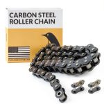 PGN #40 Roller Chain - 10 Feet + 2 Free Connecting Links - Carbon Steel Chains for Bycicles, Mini Bikes, Motorcycles, Go-Karts, Home and Industrial Machinery - 239 Links-0